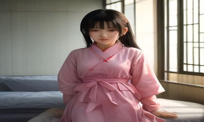现代都市写字楼落地窗前,一男一女相视而笑,画面明亮通透,都市轻喜剧韩国爱情电影氛围